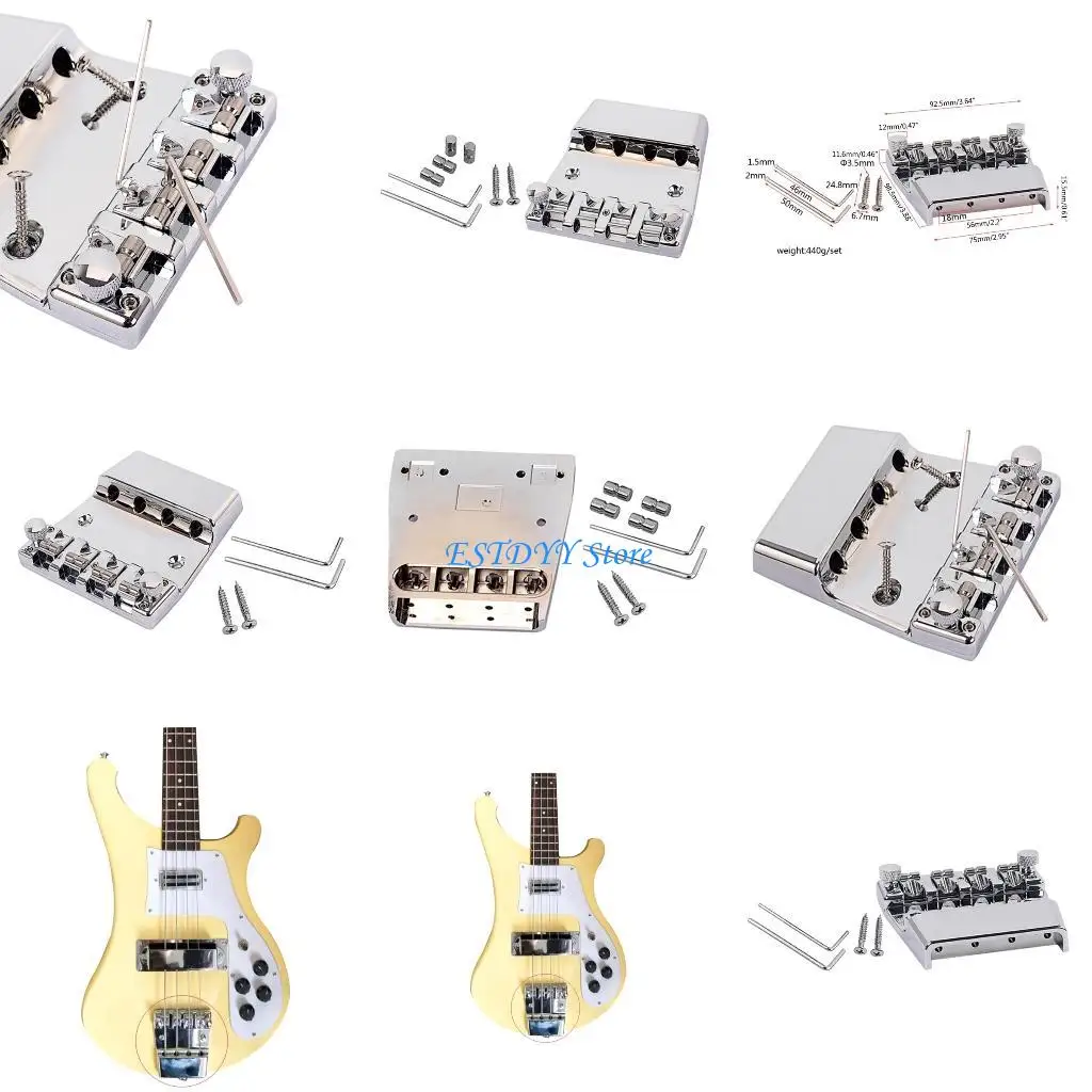 

G6DE 4-струнный басовый бридж с винтовым ключом, практичные аксессуары для замены гитары