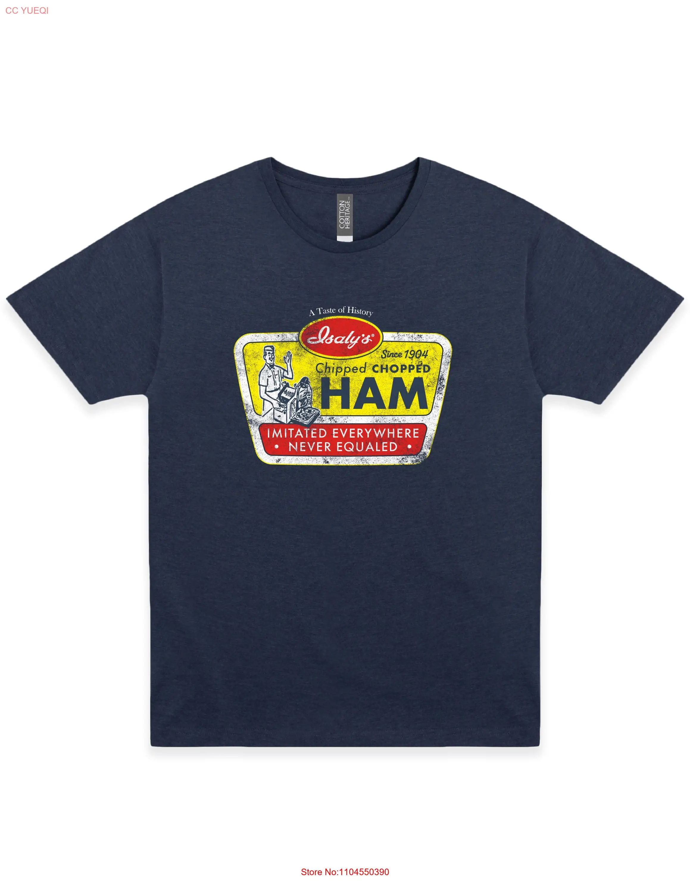 Camiseta de manga larga o corta con jamón picado y astillado de Isaly