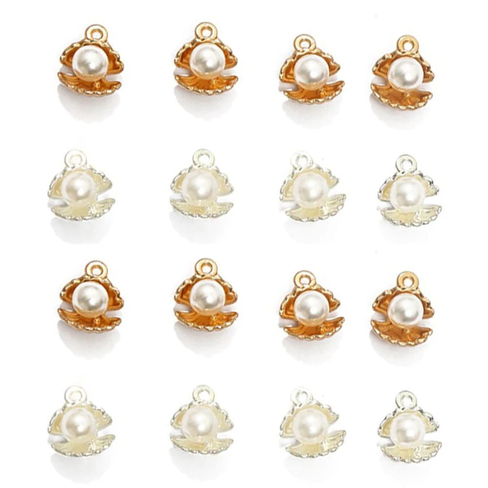 10pcs/Lot Shell Imitation Pearl Pendant For DIY Handmade Bracelet Necklace Jewelry Making Accessories Craft Deco Parts Materials