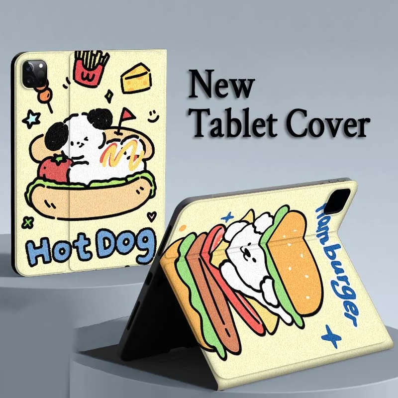 

Cartoon Hot Dog and Burger Dog For iPad Air Mini Pro 7 6 5 9.7 11 10.5 12.9 Automatic Sleep/Wake Tablet Case