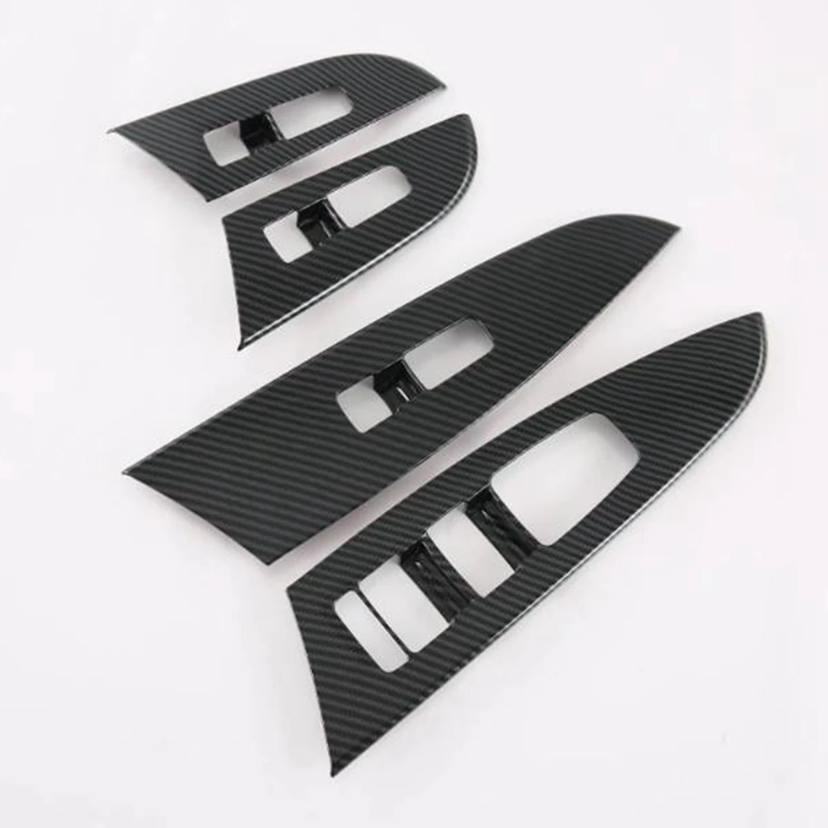 غطاء زر تبديل نافذة زجاجي من ألياف الكربون ، لوحة مسند باب وتقليم ، كيا موهافي ، صحن ذراع