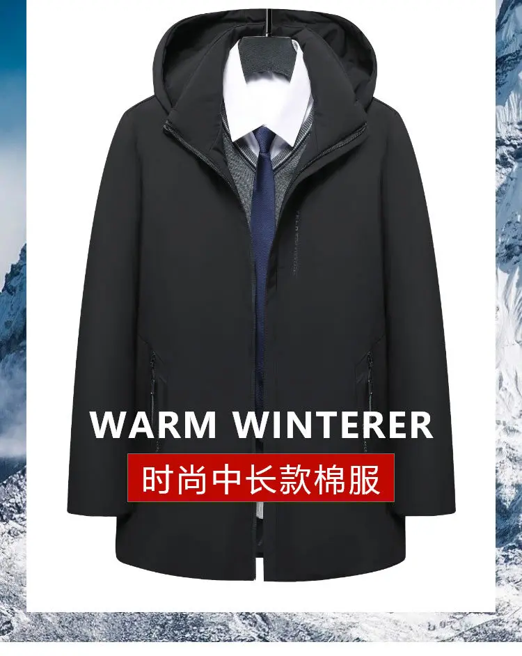 

Male Winter Thicken New Warm Parka Men Cotton Down Jackets Casual Men's Warm Coat Winter Snow Overcoat Thermal Parka with Hood
