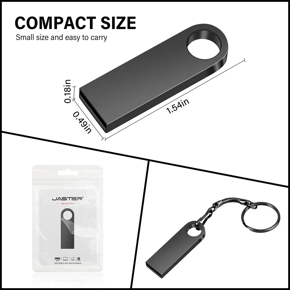 Business Metal USB Flash Drive 128GB Free Custom Logo Memory Stick 64GB High Speed Memory Stick 32GB Free Key Chain U Disk 16GB