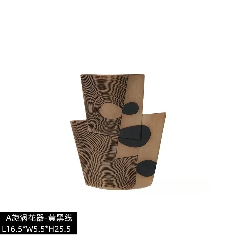 Moderne, minimalistische Kunstkeramikvase, nass und trocken