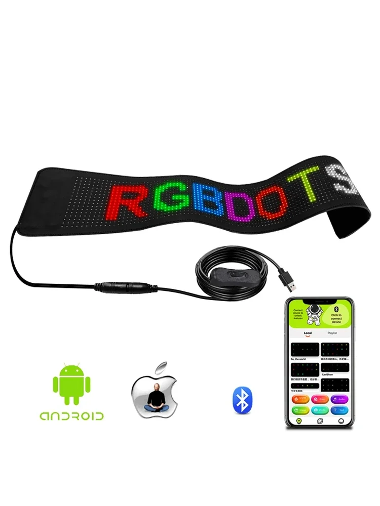 Programmable Led Sign Messages Scrolling Led Shop Signs Flexible Digital Display Board DIY Custom App Control Led Matrix Panel