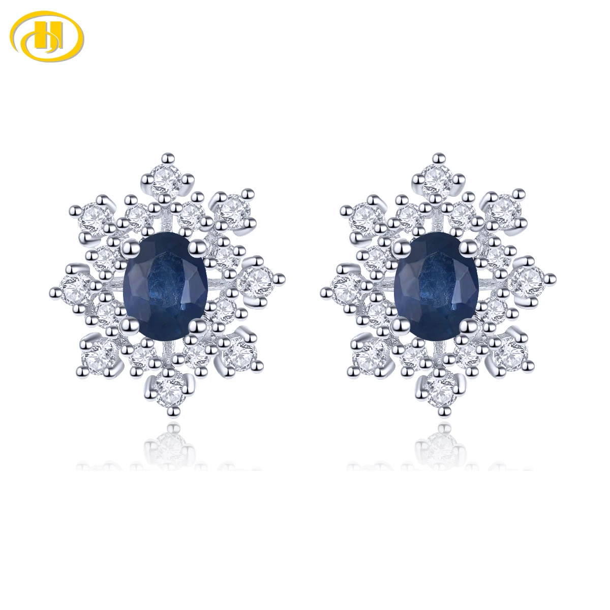 

Серьги-гвоздики из стерлингового серебра S925 с натуральным синим сапфиром 0,45 карата, подлинный драгоценный камень, классический дизайн, изысканные ювелирные изделия