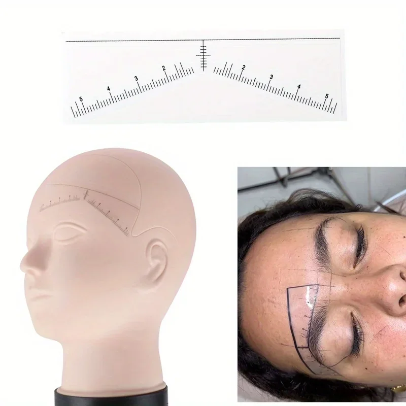 50pcs Disposable Ruler Sticker Positioning Tatoo Eyebrow Permanent Makeup Symmetrical Tool Grooming Stencil Shaper Balance Ruler