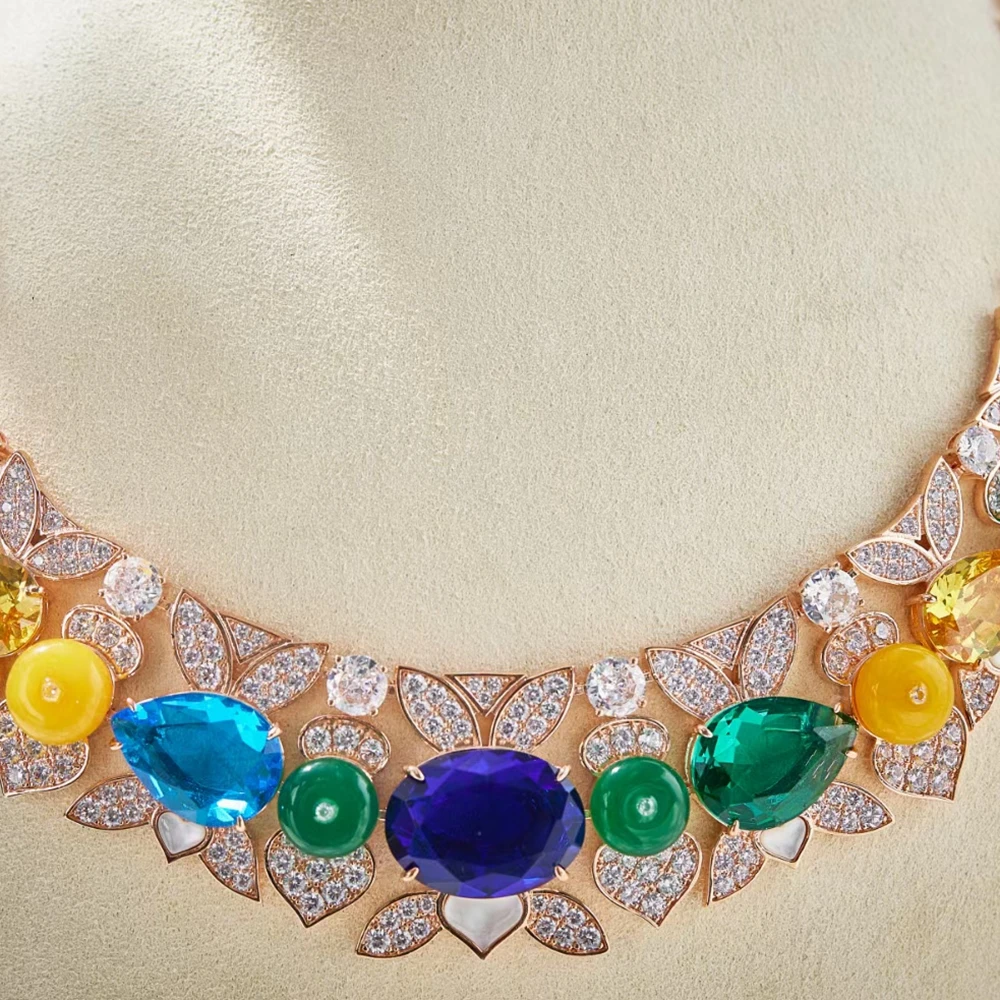 

Wholesale New Choker Necklaces Collars With Full Zircon Diamond Luxury Designer Jewelry For Women