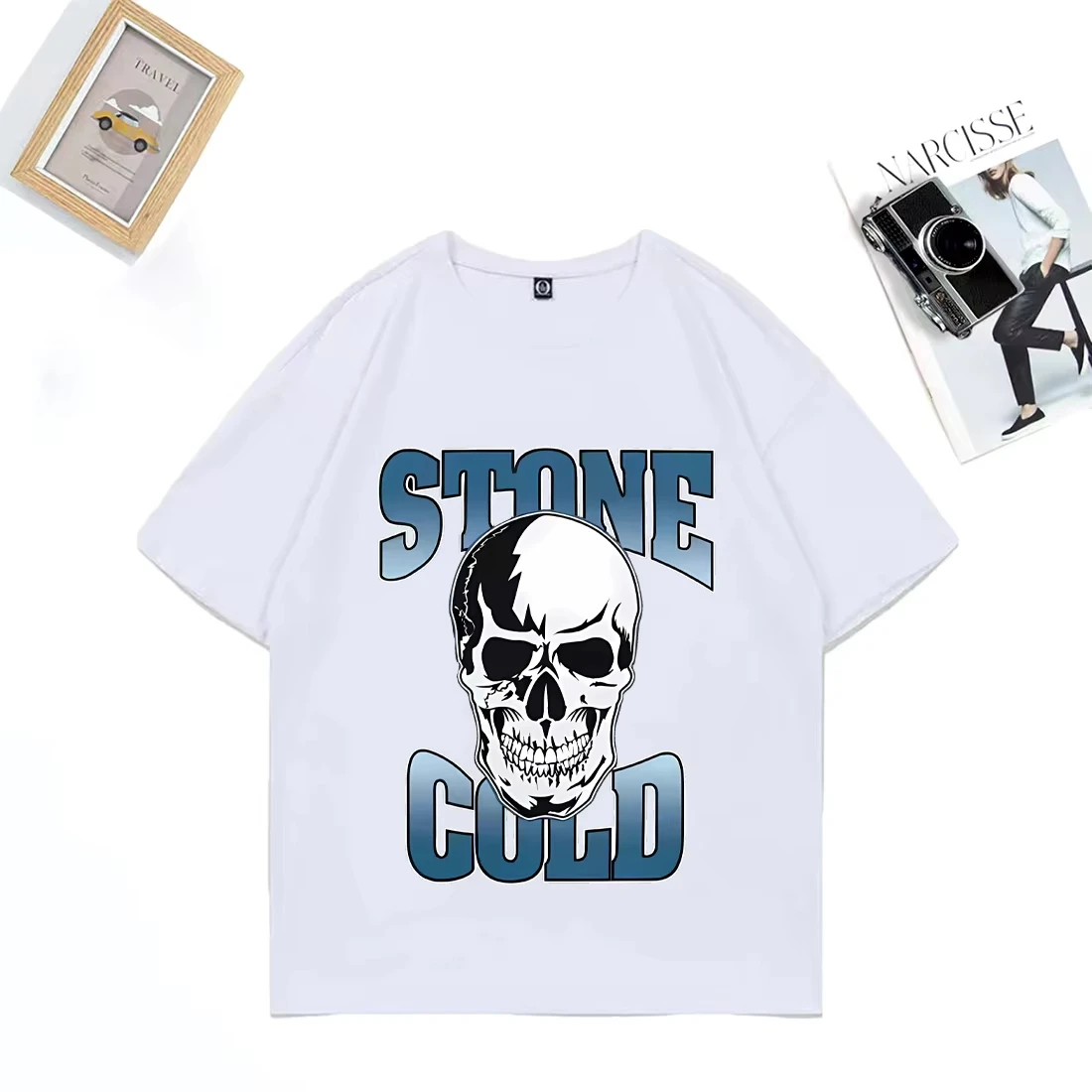 

Men women short sleeve vintage t-shirt gothic 100_ Cotton TShirts Stone Cold Steve Austin Skeleton Graphics High Quality T Shirt
