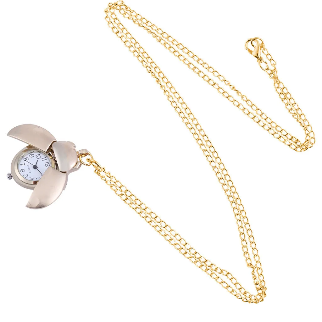 Creative Small Ladybug Pocket Watch Colorful Ladybug Fob Clock Necklace Pocket Pendant Quartz Watch Chain Accessories