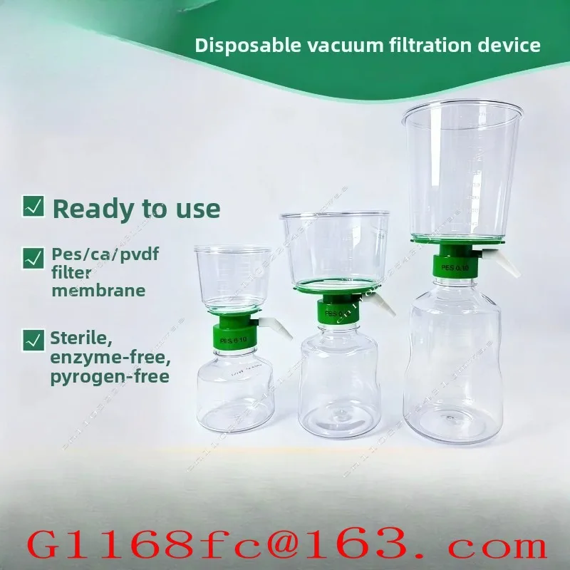 250/500/1000ml Laboratory Sterile Vacuum Filtration Device Receiving Bottle with 0.22/0.45um PES Membrane PVDF Bottle Filter