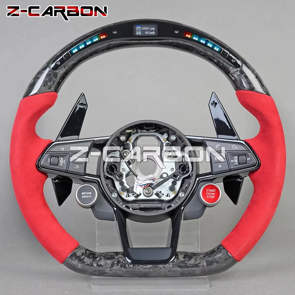 

LED Racing Carbon Fiber Steering Wheel For Audi A3 A4 A5 A6 A7 A8 RS3 RS4 RS5 RS6 RS7 S3 S4 S5 S6 Q8 Q5 R8 TTS TTRS OLD TO NEW