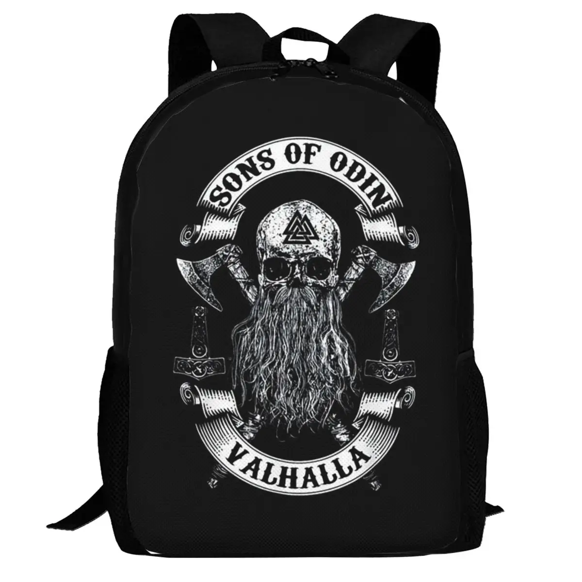 

See You In Valhalla Skull Viking Backpack Daypack Large Capacity Children BookBag School Bag Shoulder Bags for Men Women