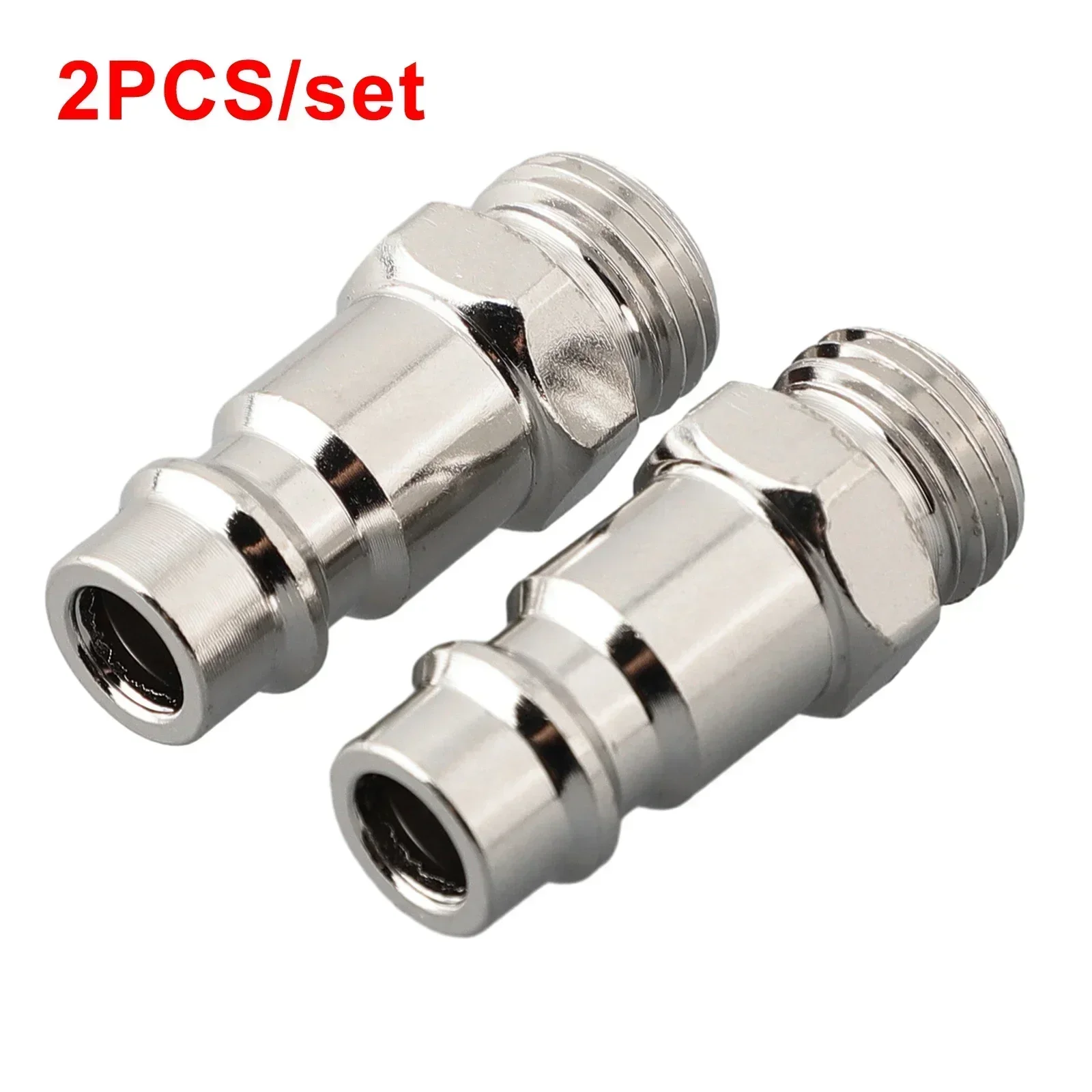 2 Pieces Of Air Pipeline Hose Compressor Connector Quick Release European Style Compression 1/4 Inch Males Head