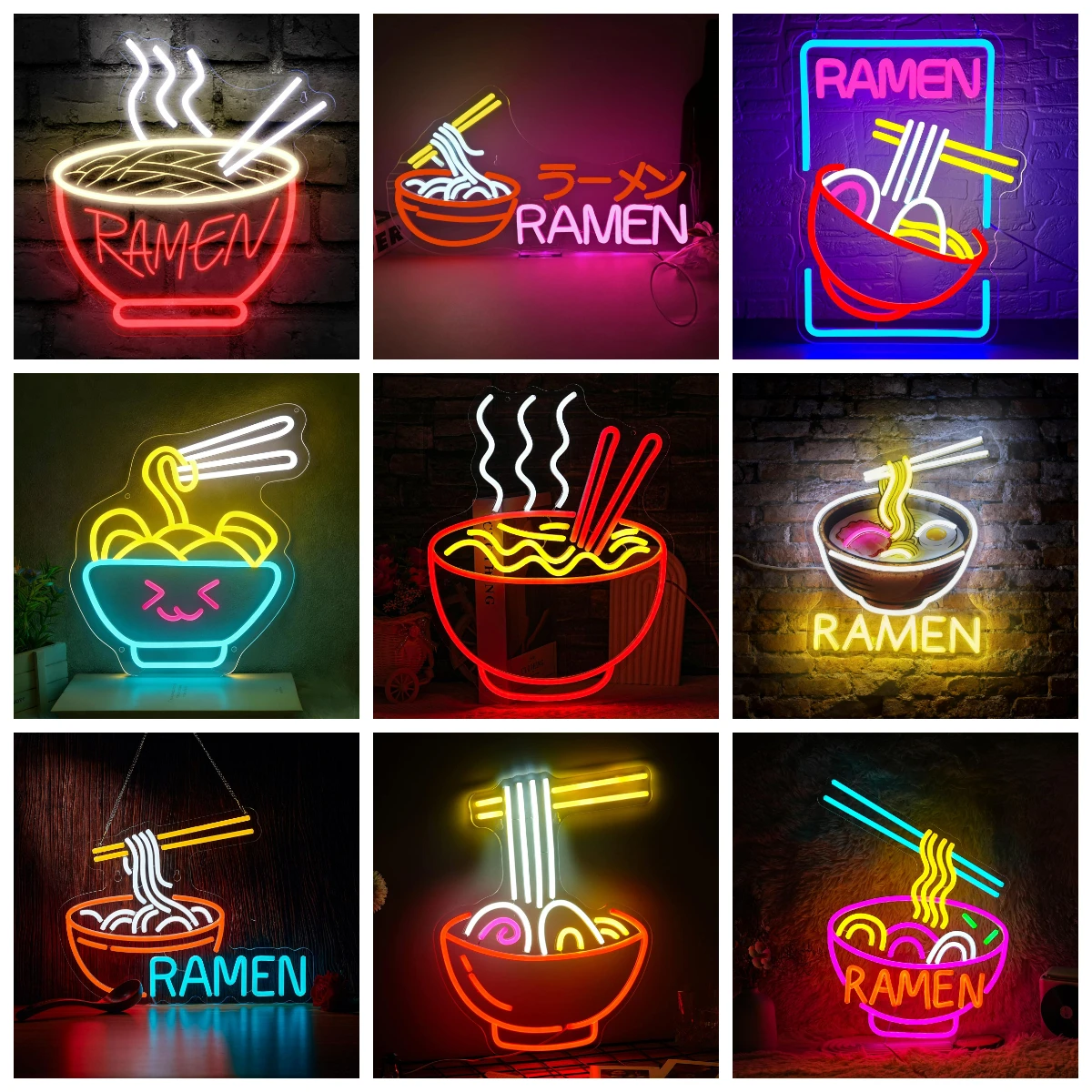 

Red Ramen Neon Sign Japanese Noodles USB Dimmable LED Neon Lights for Restaurant Dinning Room Shop Wall Decor Signboard Light