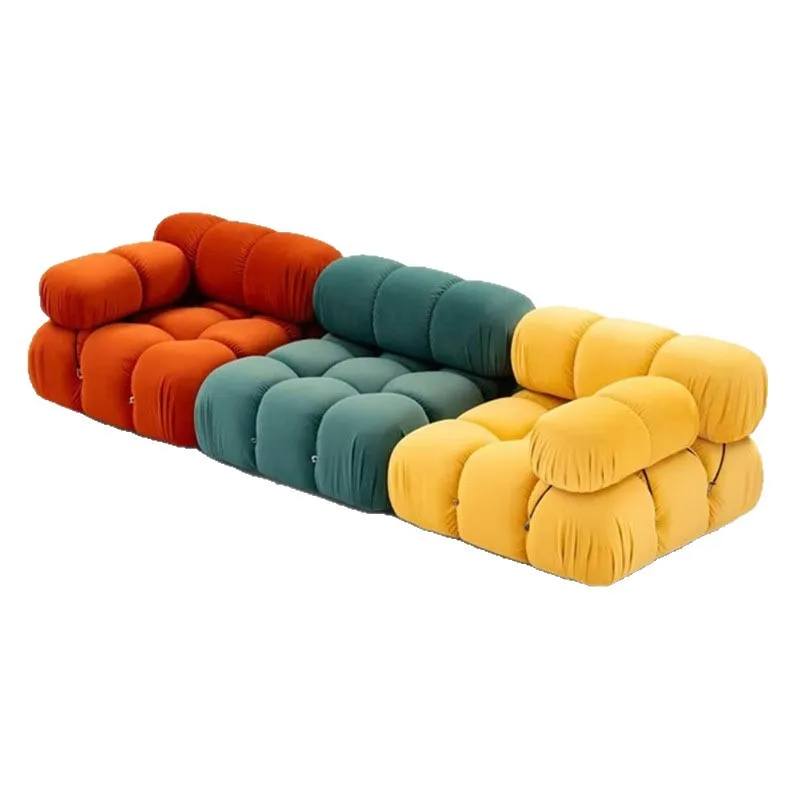 Italian simple small apartment living room sofa dopamine module double sofa designer fabric square sofa