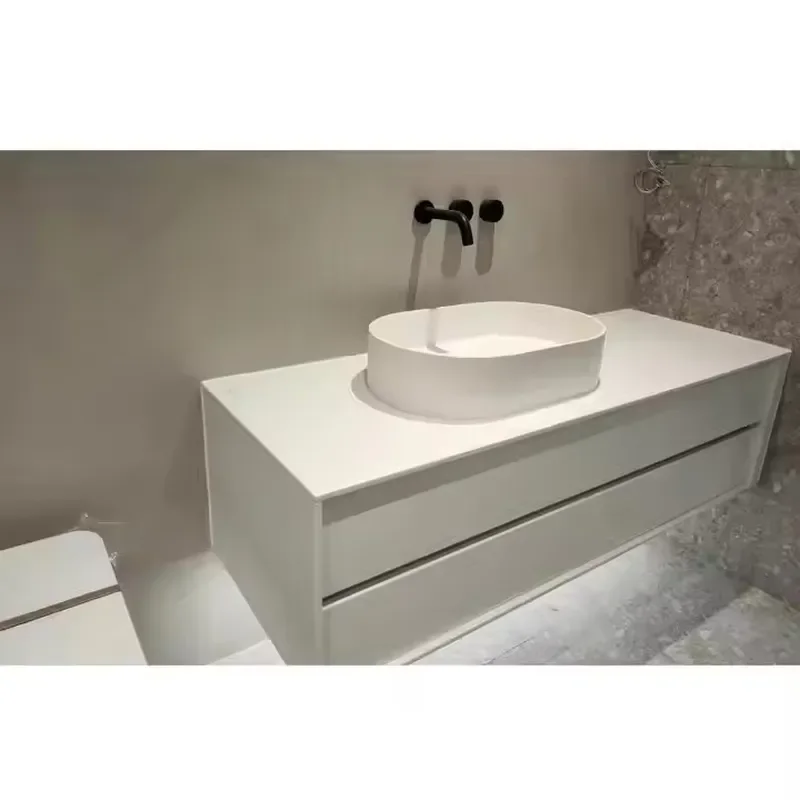 for Marble Countertop with Sink Vanity Kitchen Bathroom Wash Basin Built-in Furniture