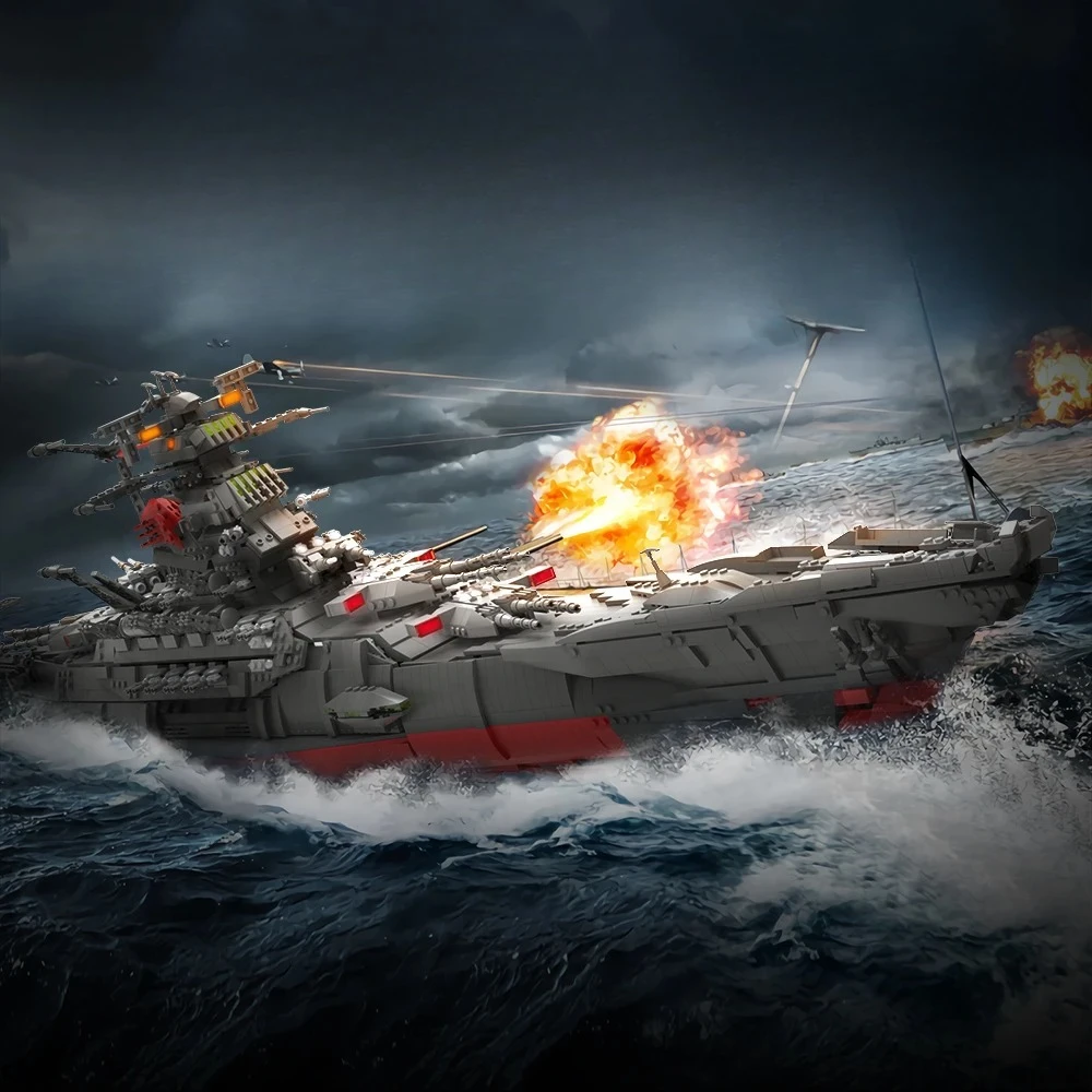 

MOC Yamato Space Battleship Building Blocks Set Cruiser Military Warship Model Bricks Military Enthusiasts Adult Gift 5325 PCS