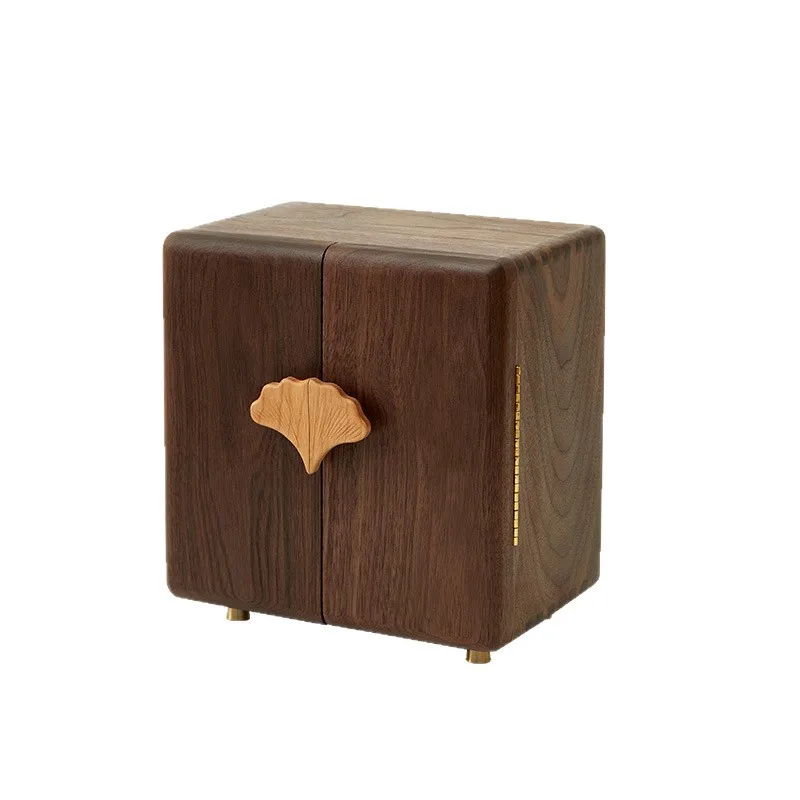 Portagioie in legno, anello portagioie, collana, scatola per orecchini a bottone, grande capacità, lusso leggero, senso di fascia alta, multistrato