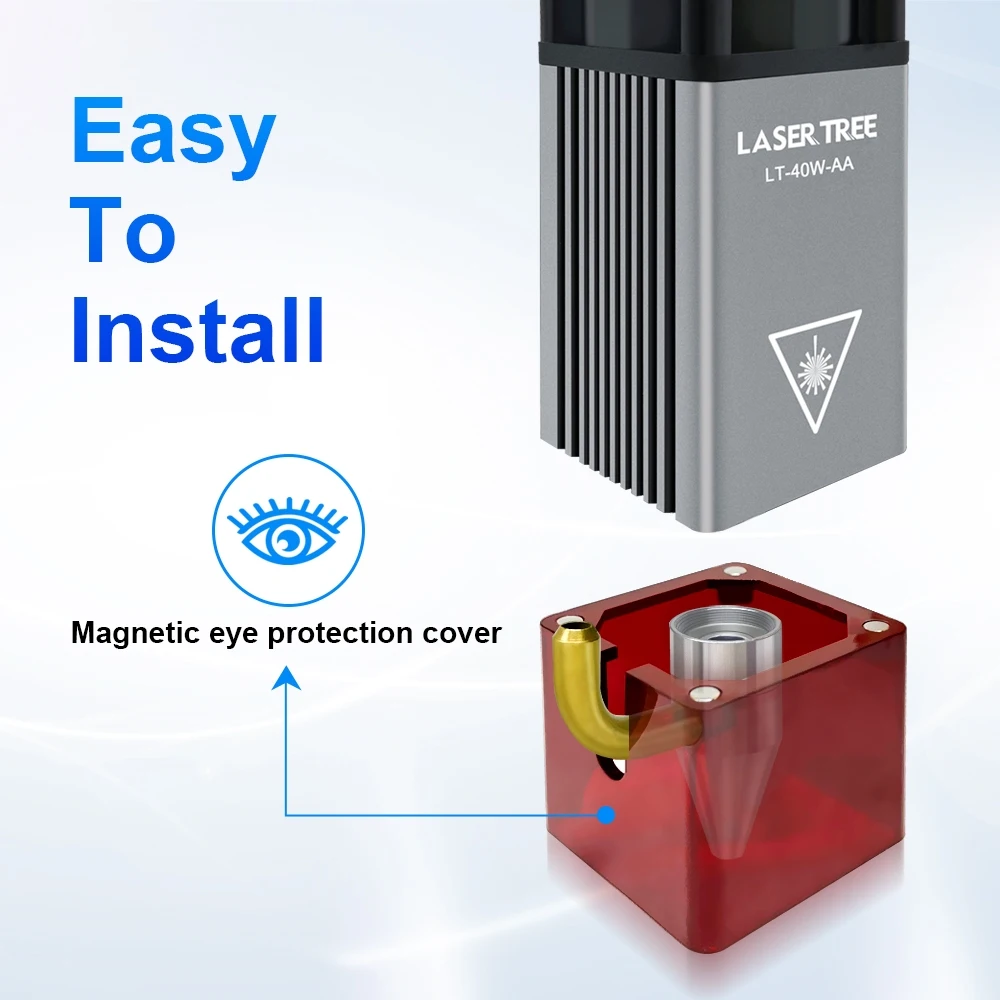 LASER TREE-módulo láser con asistencia de aire, cabezal de grabado láser, cabezal de luz azul, CNC, herramientas de corte, 10W, 5W, 10W, 450nm