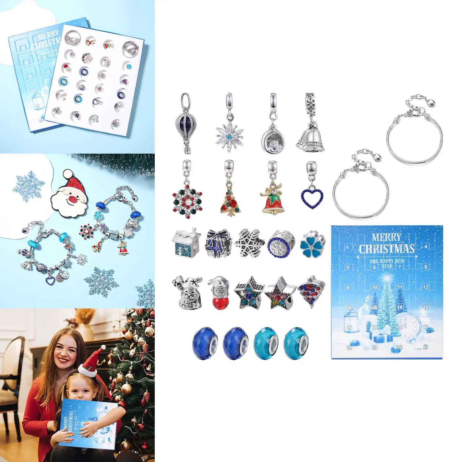 Crianças quentes brinquedos 2025 contagem regressiva calendário do advento de natal para o conjunto de jóias do miúdo 24 peças acessórios delicados para crianças suprimentos