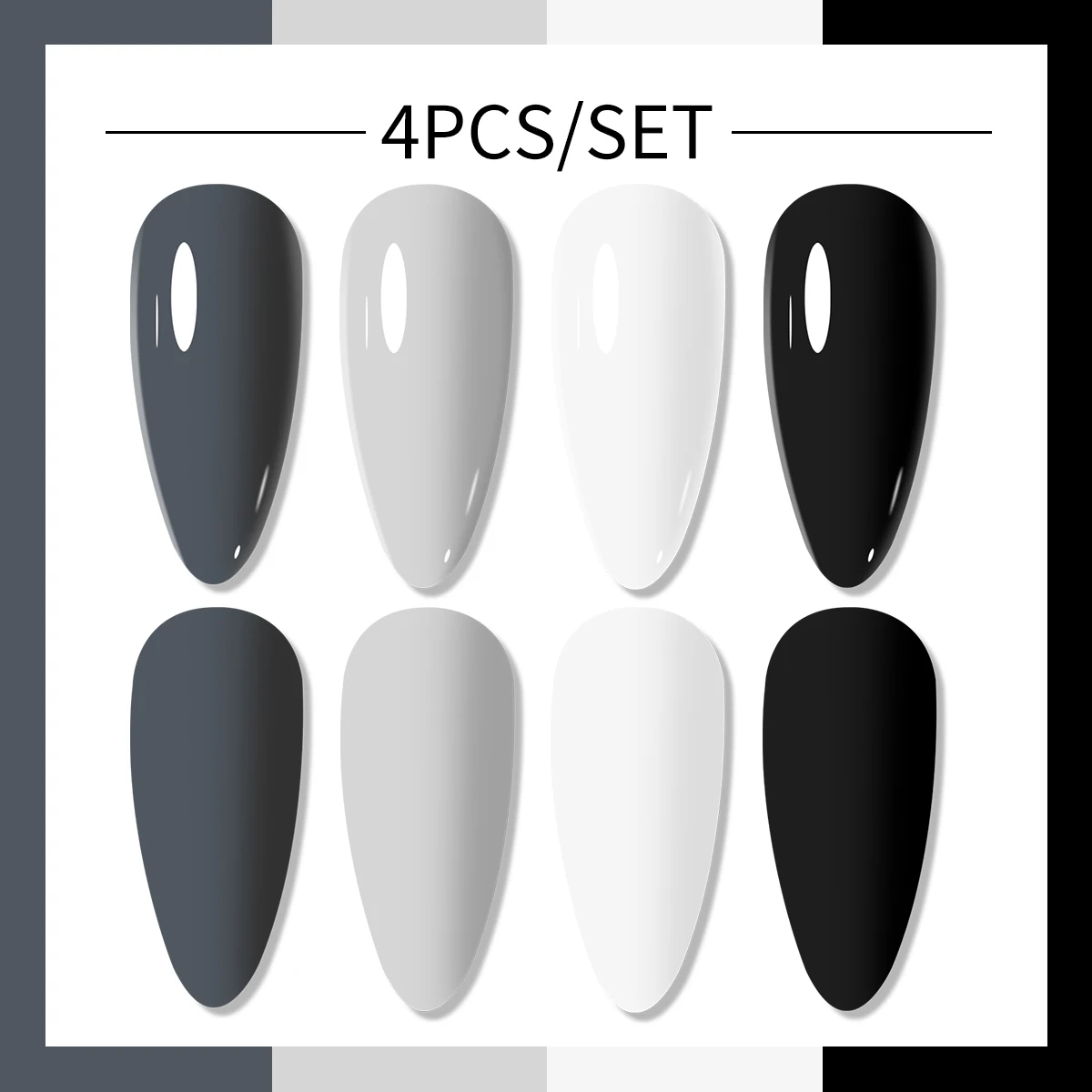 UV LEDジェルネイルポリッシュセット,シルバー,ゴールド,ピンク,半永久的,4個