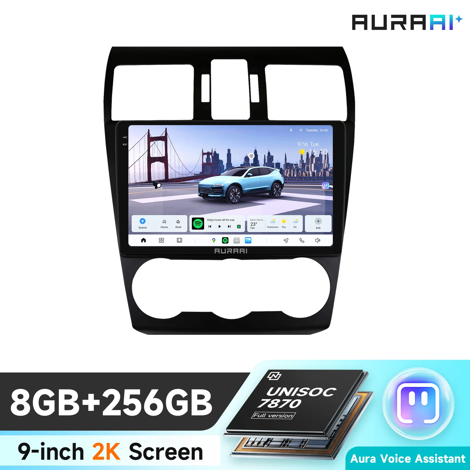 AURA AI X100 7870 with Tesla Style ADAS 360° Camera Car Multimedia Player for Subaru WRX STI Forester XV Crosstrek Impreza WIFI