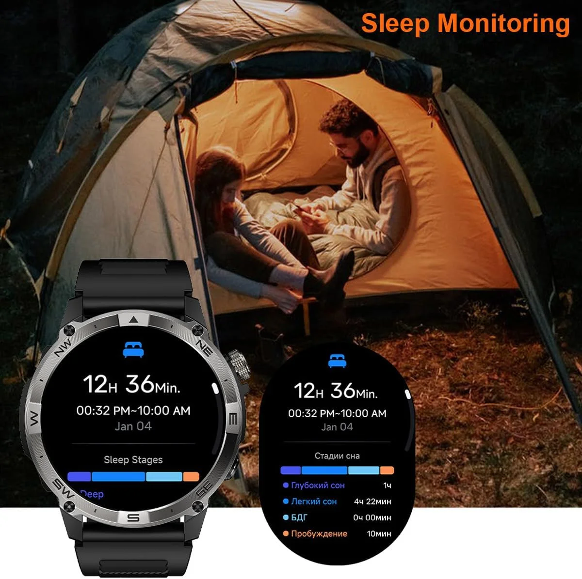 

Men's smartwatch featuring Bluetooth calling function, 1.43-inch high-definition touchscreen, tactical smartwatch compatible wit