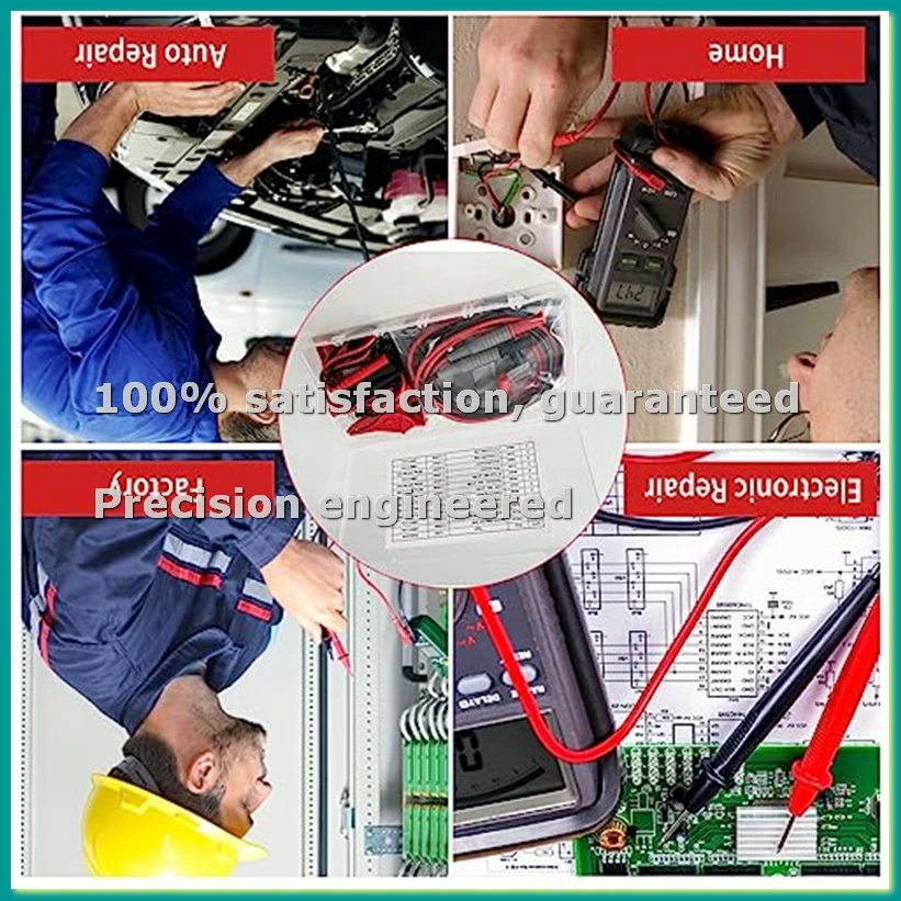 

Набор тестовых проводов для мультиметра, 24 шт., с зажимами типа «крокодил», изолированными пробивными зажимами и тестовыми щупами, 1000В 10А CAT III-AC17