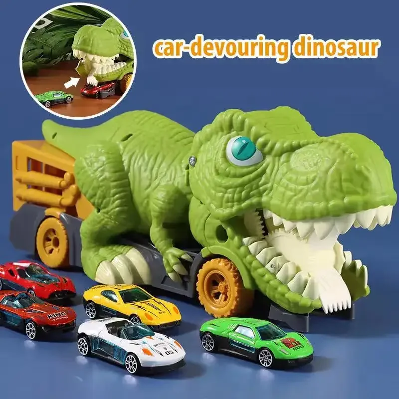 

New Dinosaur Toys Play Vehicle Game For Boy Carrier Truck Children Gift Kid Racing Track with Children Mini Car