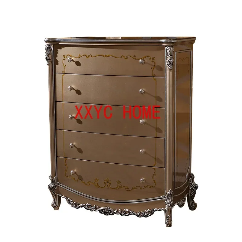

Chest of Drawers Combination European New Classical Furniture Solid Wood Storage Cabinet