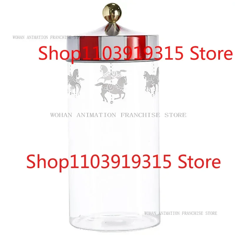 

1300/630/980ML Carousel Sealed Can Storage Jars Moisture-Proof Transparent Glass Candy Box Cookie Coffee Seal Tank Storage Tanks