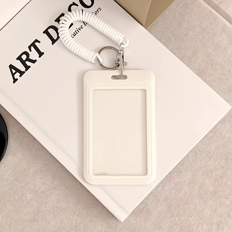 InsFengma Macaron Solid Color Bus Card Protective Case Student meal card Campus ID card Access card holder Key