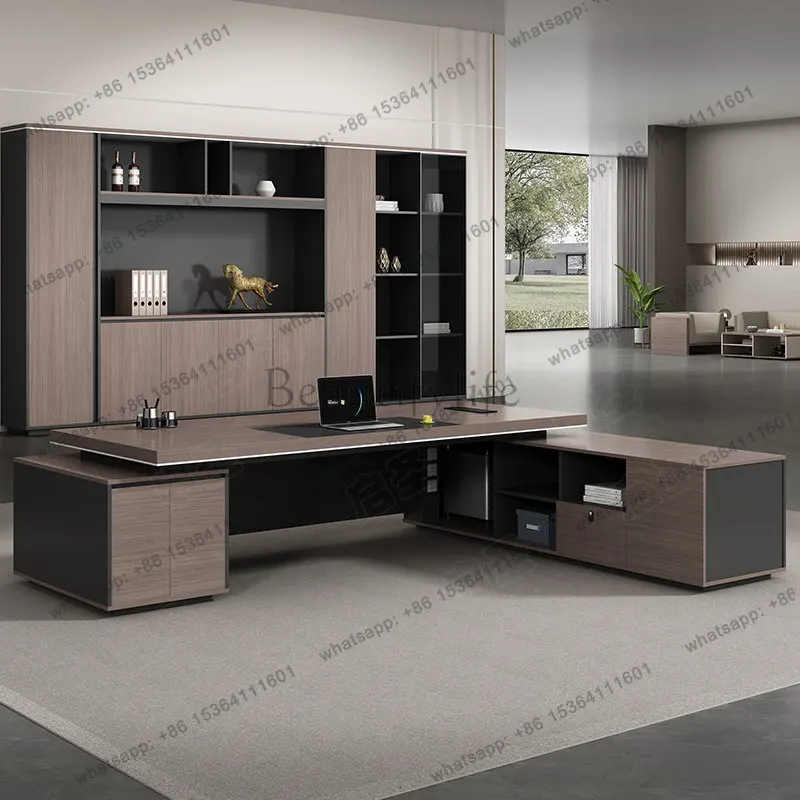 Bild 4: Computer-Esthetik Büroschreibtisch Holz Luxus Executive Nordischer Büroschreibtisch Europäisch