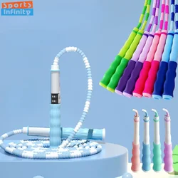 2.8m Soft Beads PVC Cord Silicone Skip Rope for Children Adults Exercise Fitness Jump Rope Adjustable Bamboo Beaded Jumping Rope