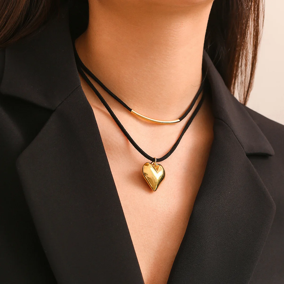 

ove Pendant Necklace Double Layers necklace
