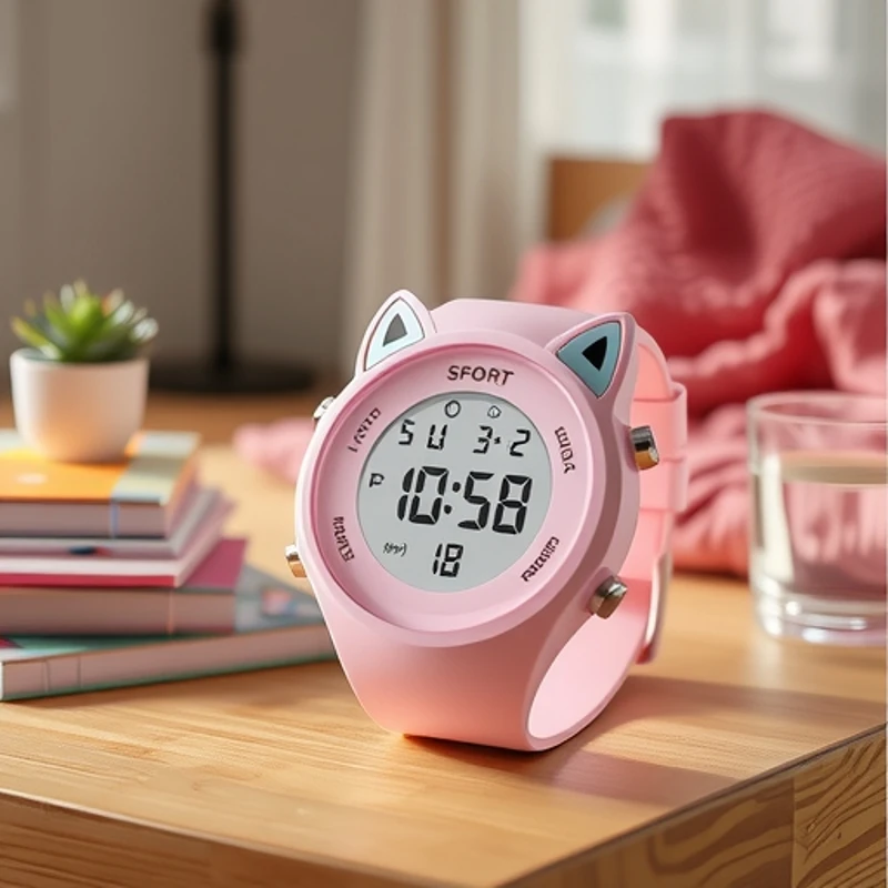 Cartoon Children's Electronic Watch Student-friendly Wristwatch with Digital Display Kids' Time-Telling Device