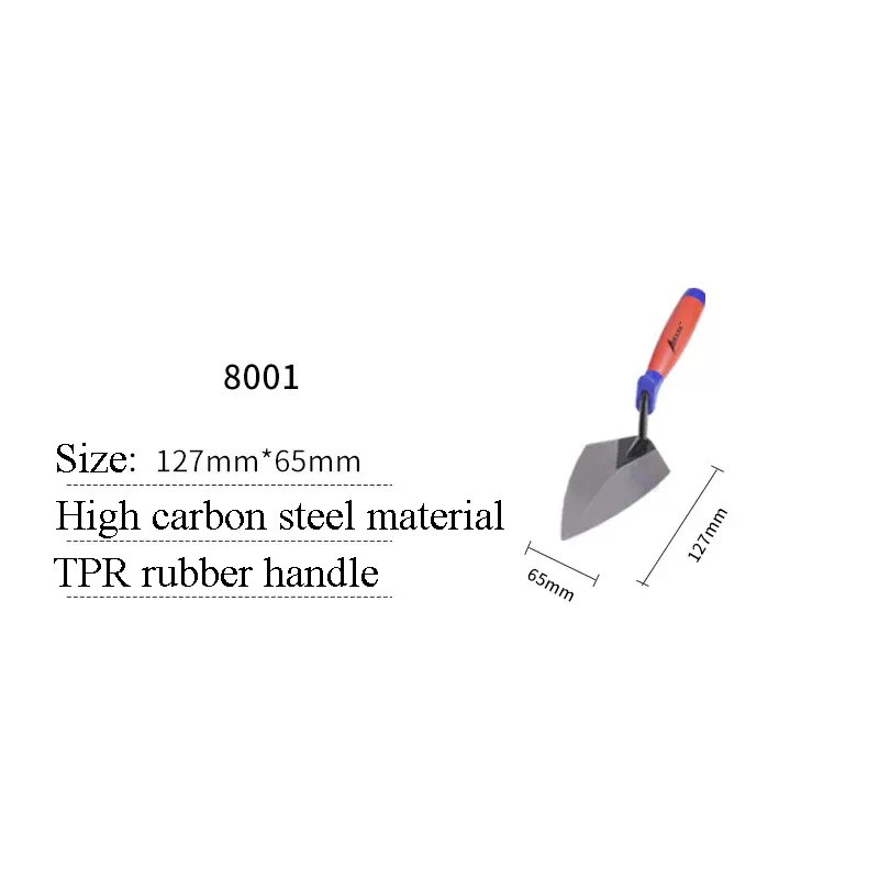 Carbon Steel Masonry Margin Trowel Pointing Trowel Putty Knife for Brick Laying with TPR Rubber Handle