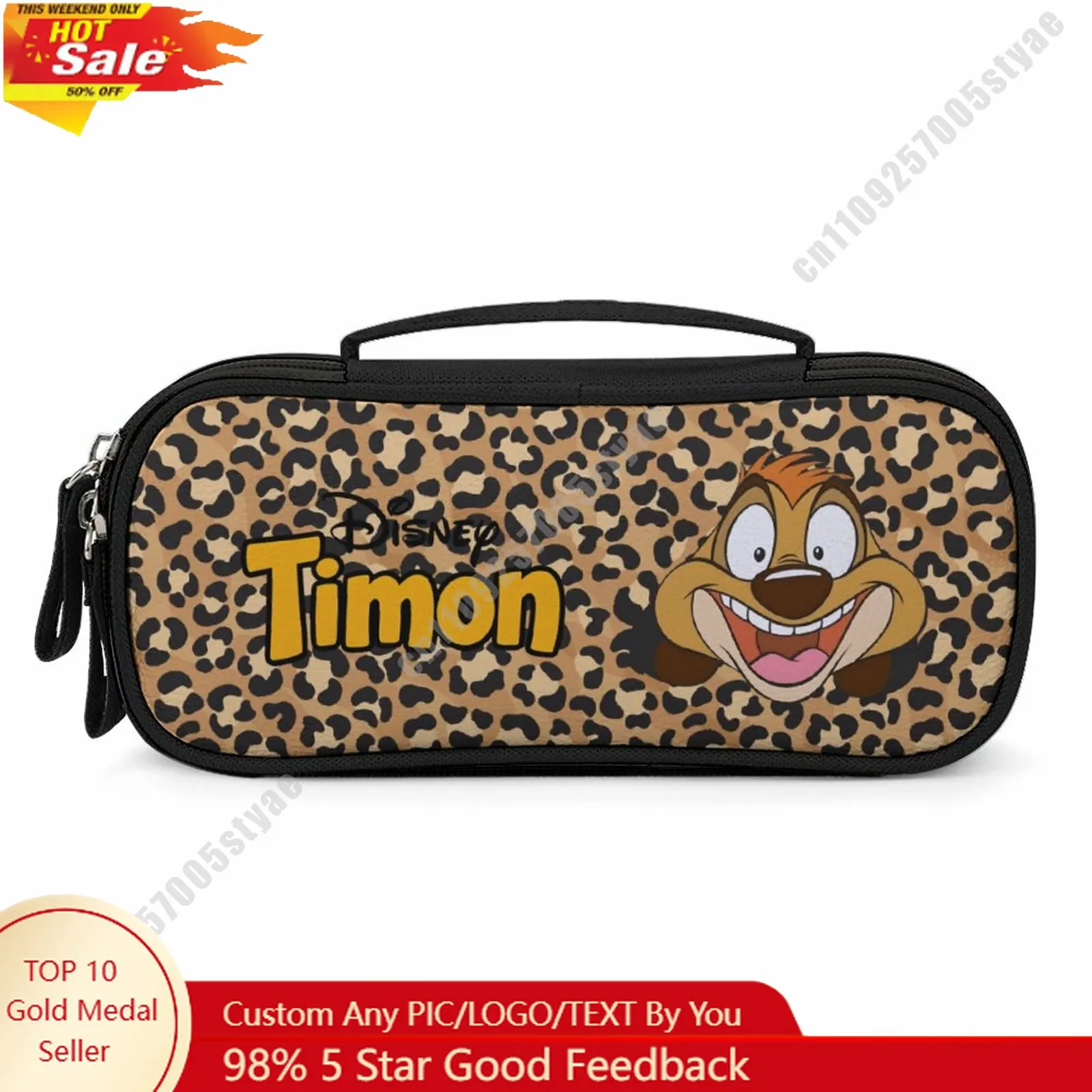 

Timon Pencil Case Disney Cartoon Character Customized Design Personalized Creation Holiday Gift Cosmetic Bag Cosplay