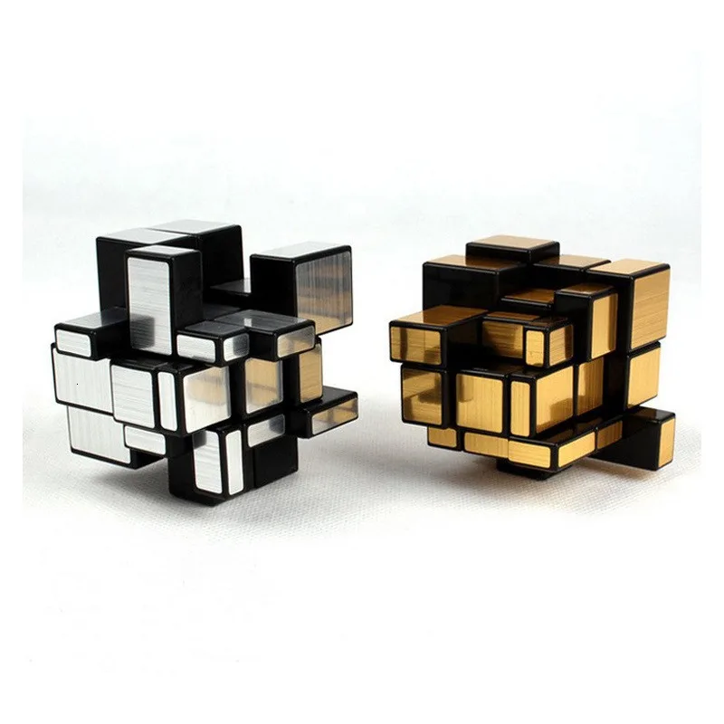 QiYi 3x3 Mirror Cube Gold Silver Brushed Magic Cube Speed Professional Puzzle Cubo Magico Toys for Children Blocks Gift Toy