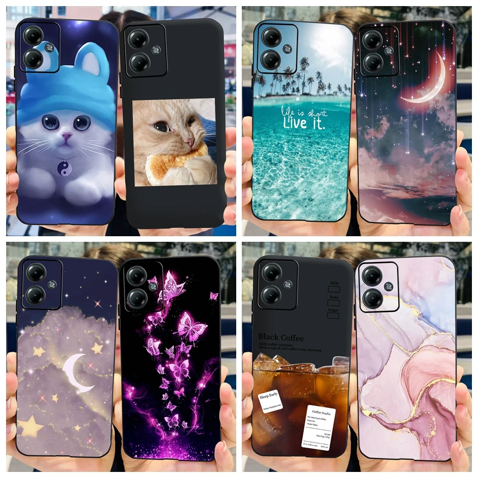 For Moto G14 2023 Case New Fashion Marble Cartoon Soft Cover For Motorola Moto G13 G23 G53 G73 Shockproof Bumper on MotoG14 Etui