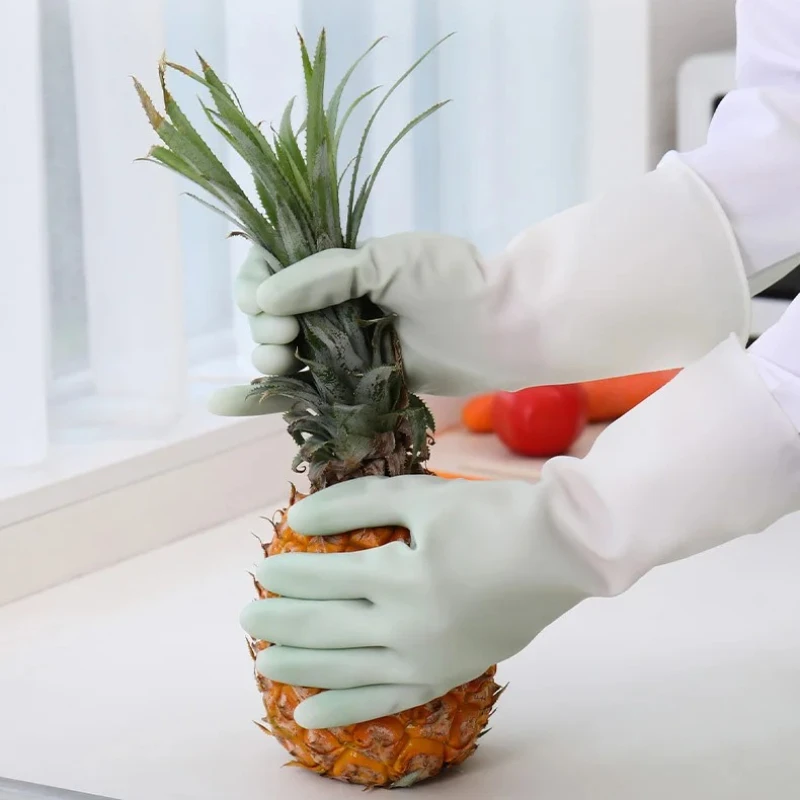 설거지 청소 장갑 실리콘 고무 접시 세척 장갑 가정용 스폰지 스크러버 청소 편안한 주방 도구