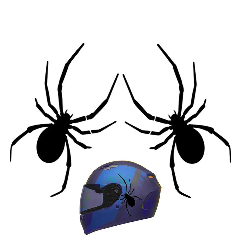 Stiker mobil Spider 2 buah lambang krom lencana dekorasi Halloween aksesori mobil Halloween ornamen stiker lencana laba-laba
