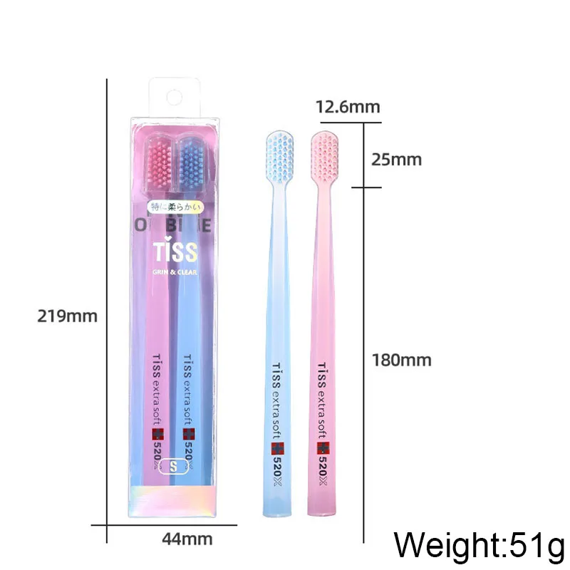 Adult Toothbrush Pink Blue Suit Ultra-fine Brush Couple Travel Household Convenient Carry Clean Oral Cavity Teeth Daily Tools