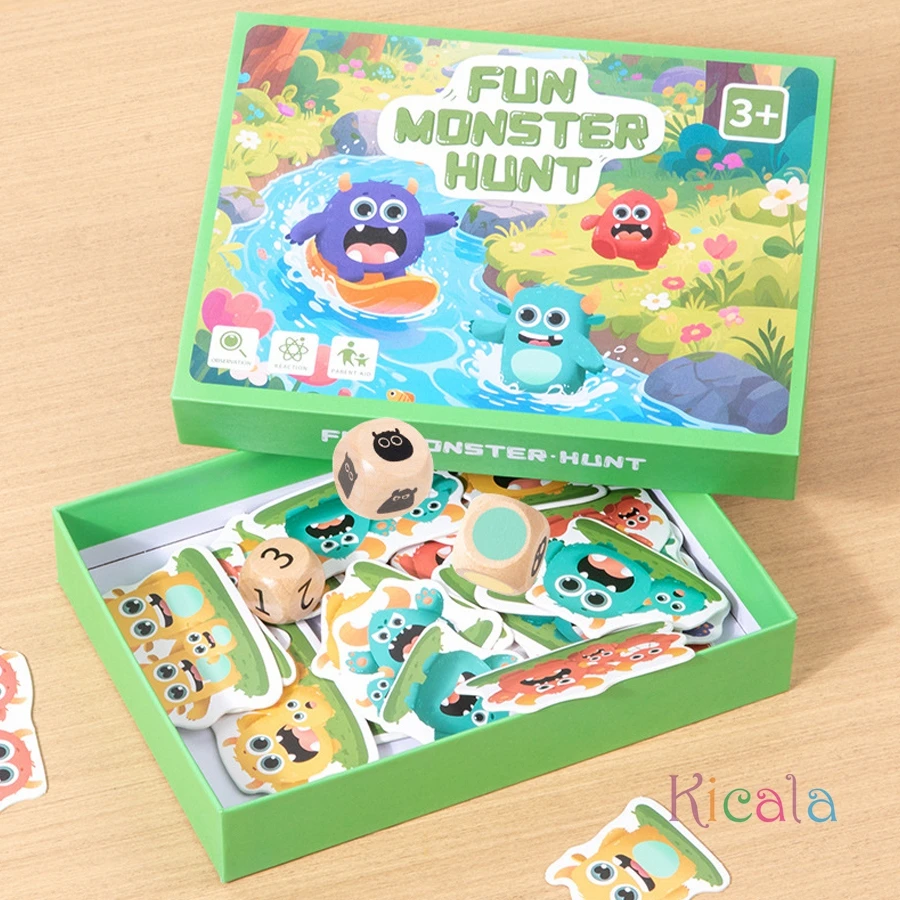Jeu de société Social pour enfants, attrape monstre, Montessori, forme de couleur, numéro correspondant, Cognition, logique, réflexion, jouet éducatif