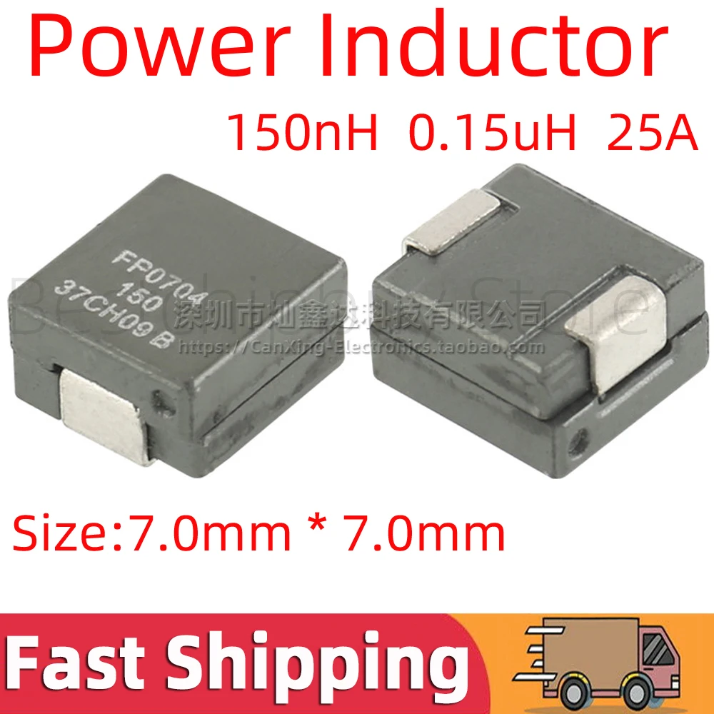 5pcs FP0704-150 FP0704 150 SMD SMT Moulded Power Inductor Surface Mount Inductance 0.15uH 150nH 25A High Current Filter 7*7mm