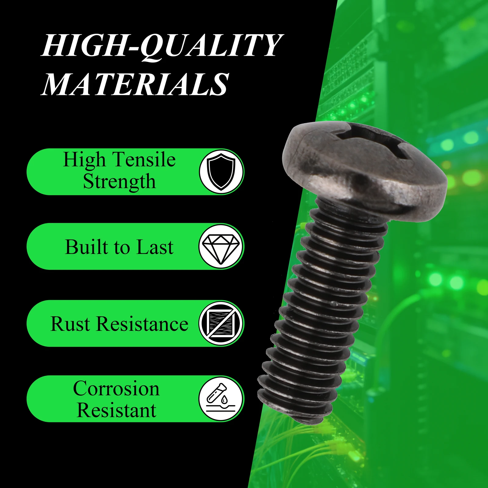M6 x 16mm Rack Mount Cage Nuts Screws Washers Set 50/100Pcs Stainless Steel Hardware for Server Cabin