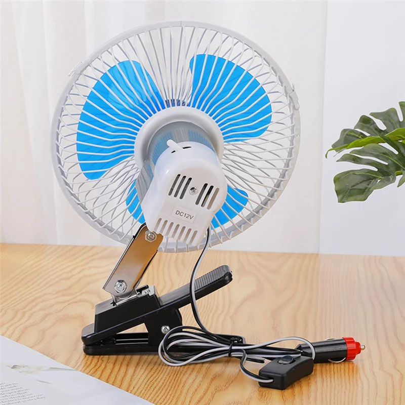 

Low Noise Air Cooling Fan Car Oscillating Fan Portable Vehicle Mini Electric 12V Black-A65M