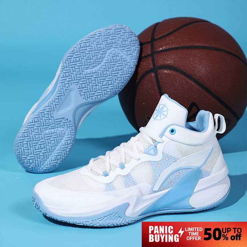 

Мужские баскетбольные кроссовки для тренировок на открытом воздухе, нескользящие, высокие, роскошного дизайна, с сетчатым дышащим верхом, для активного отдыха, баскетбольные ботинки
