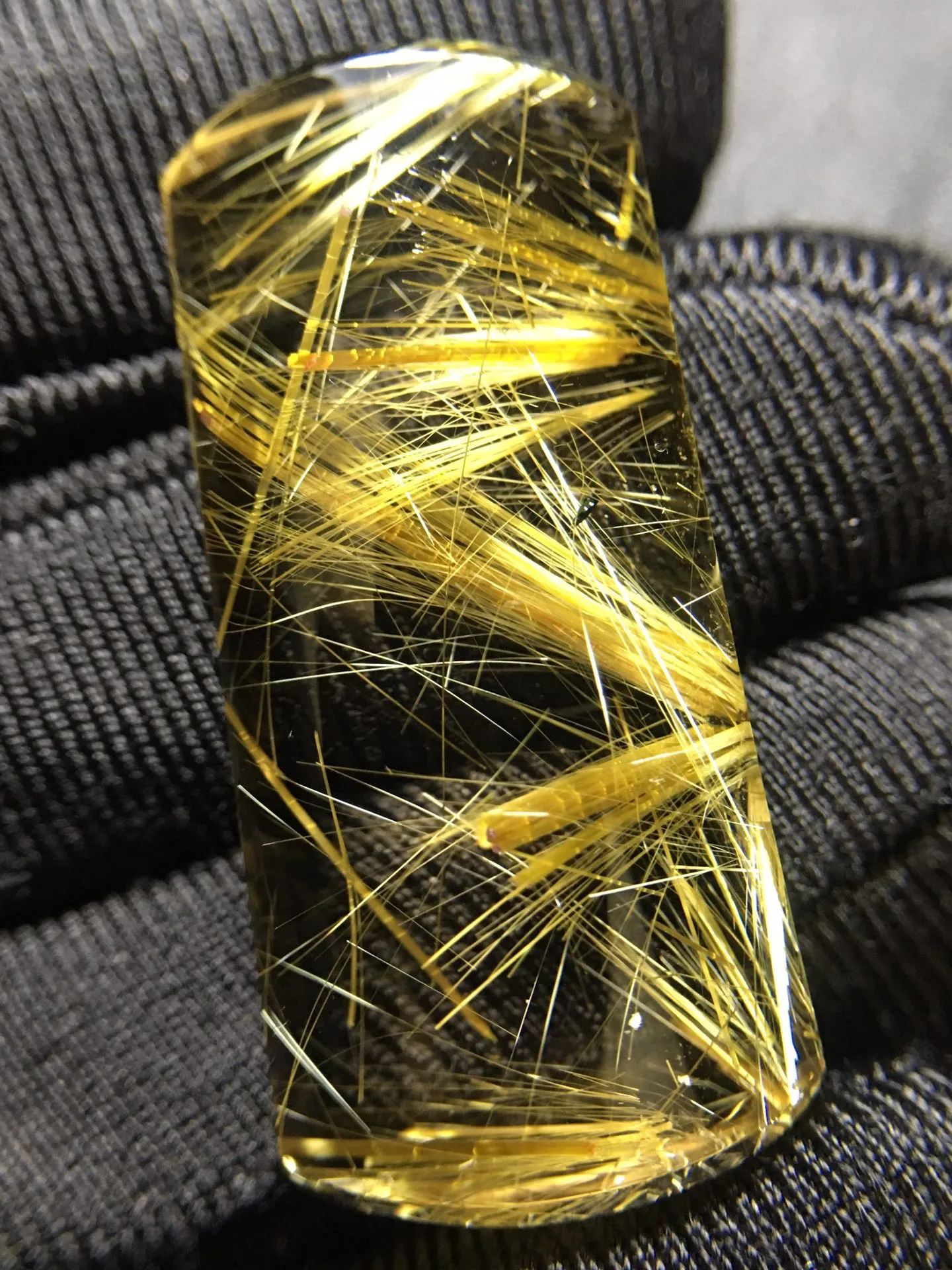 Natural Gold Rutilated Quartz Pendant Jewelry Rectangle 34*16*7mm Rutilated Women Men AAAAAAA
